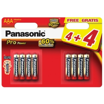 Bateria LR03 AAA Panasonic PRO 4+4!