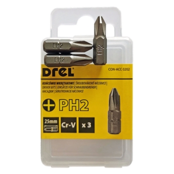 Końcówki do wkrętarek PH2 25mm Drel