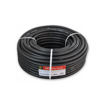 Wąż techniczny 12,5x3mm czarny 50m